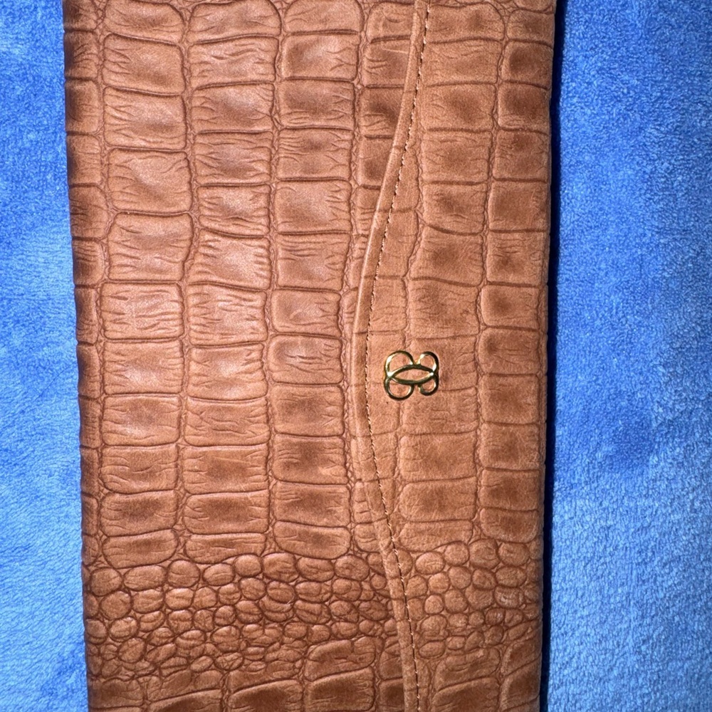 Buxton Brown Embossed Clutch